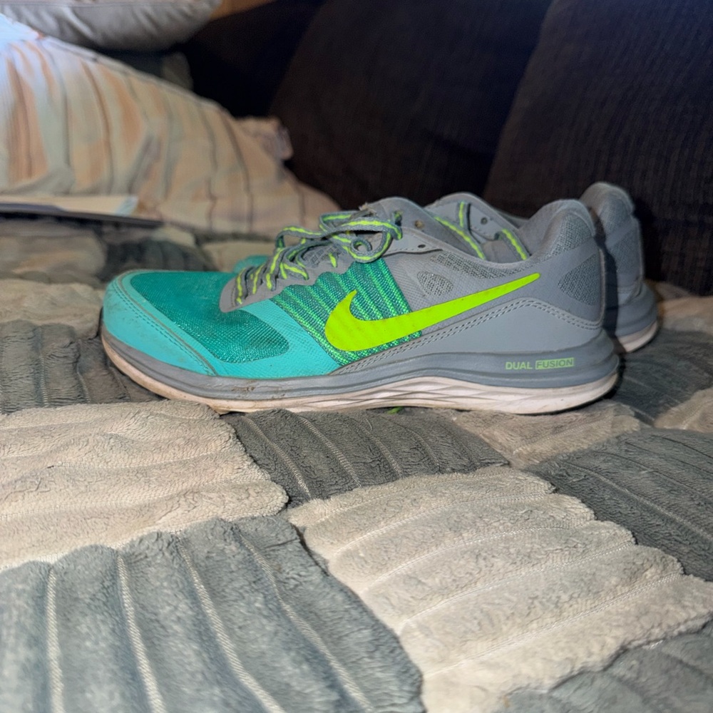 Nike Women's Running Shoes - Teal, Gray & Neon Yellow